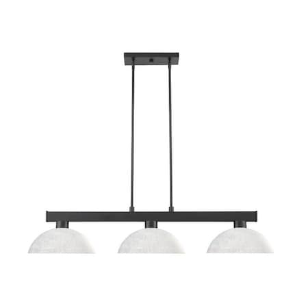 Z-Lite Cobalt 3 Light Billiard Light, Matte Black & While Linen 152MB-DWL14